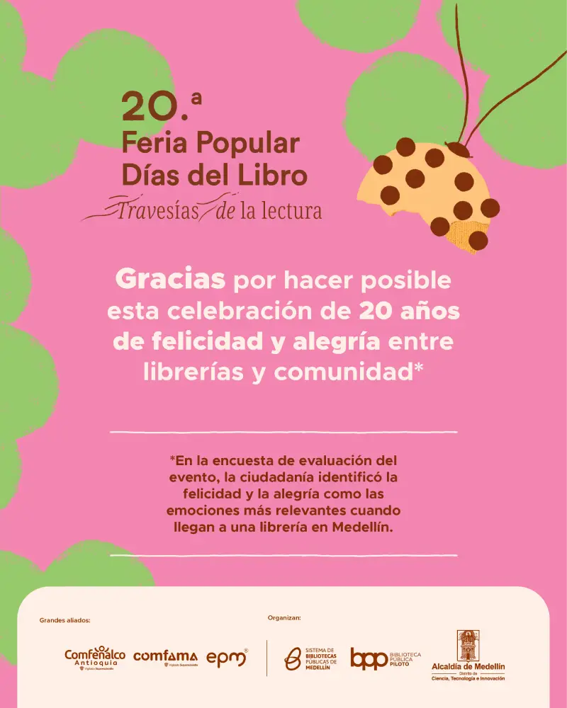 Agradecimiento 20 edición Días del Libro 2026